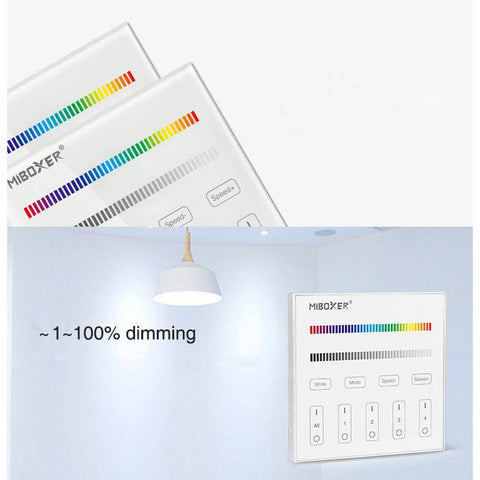 panou tactil, telecomanda MiLight, MiBoxer, panou touch, control banda LED, telecomanda banda RGBW, telecomanda 4 zone, T3 MiLight, led-box.ro