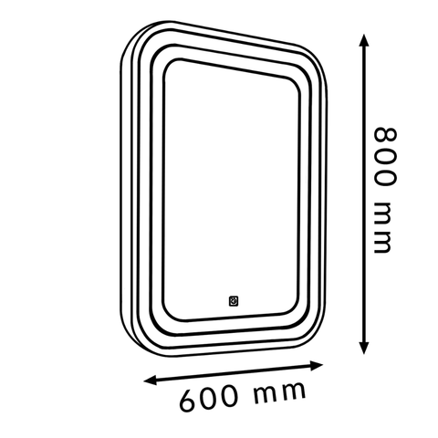 Oglindă Baie cu LED 3CCT și Funcție Touch, 20W, 60×80 cm, IP44