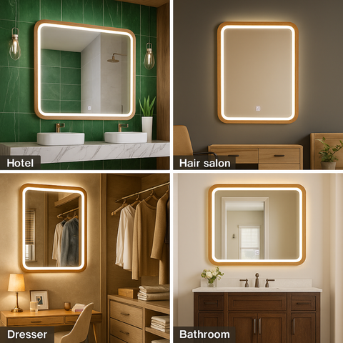 Oglindă Baie cu LED 3CCT și Funcție Touch, 20W, 60×80 cm, IP44