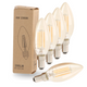 bec tip lumanare, bec E14 4W, becuri tip lumanare, bec LED amber, bec led veioza, bec led C35, becuri filament LED, led-box.ro