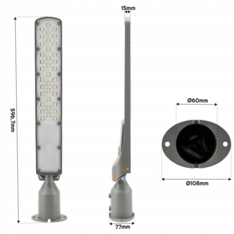 lampa led iluminat stradal, lampa slim durabila din aluminiu, led-box.ro