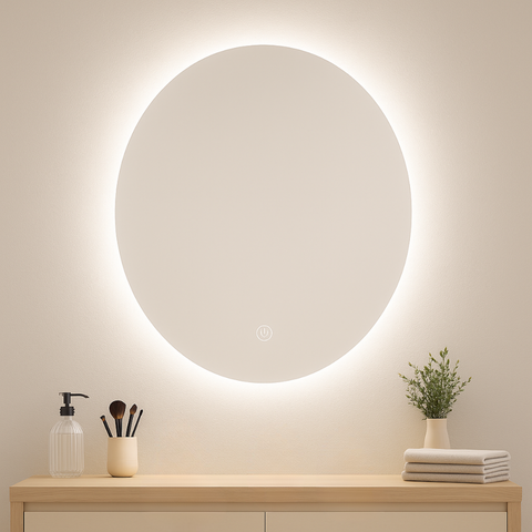 Oglindă rotundă IP44 iluminare baie Rocio