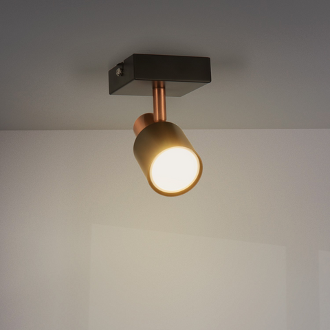 Aplica Seria Gold GU10 negru cu accente aurii, design compact
