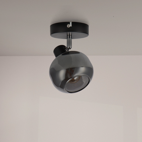 Corp de iluminat tavan cu spot E14, design negru elegant
