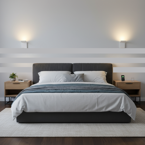 aplica LED moderna din aluminiu alb pentru dormitor