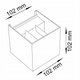 imagine de prezentare a aplicei LED cu dimensiuni exprimate in mm, 102x102x102mm, led-box.ro