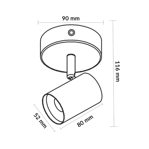 Plafonieră design natural WOOD cu un spot