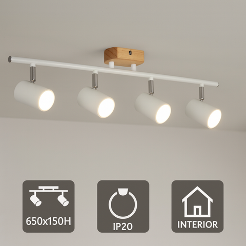 Lustră tavan cu 4 becuri GU10 stil scandinav