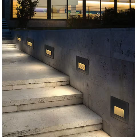 aplica led incastrata in perete exterior, iluminat de siguranta pe timp de noapte, led-box.ro