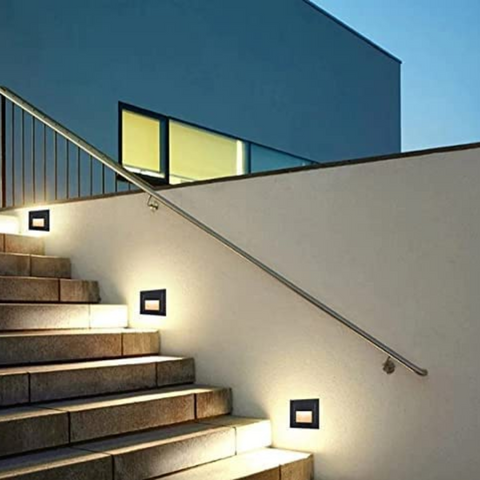 Aplice led incastrate in perete pentru iluminat scari exterioare, led-box.ro