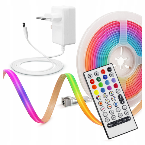 Bandă LED COB RGBW 24V cu efecte muzicale și control IC