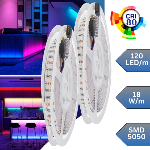 Banda LED RGB, banda led interior, banda led multicolora, banda led 12v rgb, banda rgb smd5050, banda rgb 120 led/m, led-box.ro