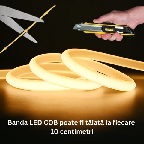 banda led 220v, banda led COB 220V, benzi COB 220V, banda cob profesionala, banda COB IP65, banda LED COB 50m, banda COB 220v exterior, led-box.ro