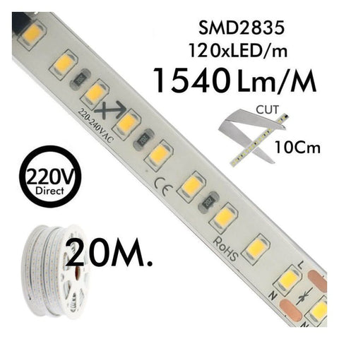 banda led 220v, banda LED SMD2835, banda LED 14W/m, Banda LED rezistenta, banda LED 20m, banda cu LED exterior, Banda LED la rola 20m, led-box.ro