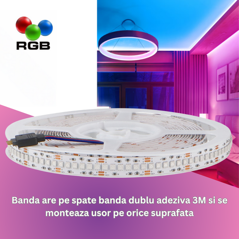 banda led RGB 24v, banda cu leduri 24v, banda led 5m, benzi led RGB, banda led dedeman, banda led SMD3535, banda led interior, led-box.ro