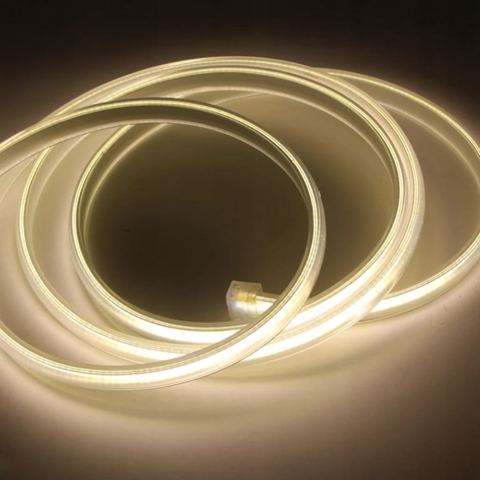 Bandă LED COB 230V montată pe plafon alb modern