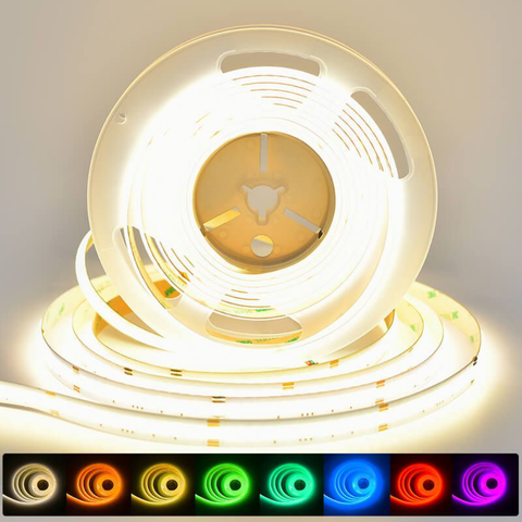 bandă LED COB RGB 24V lumină continuă fără puncte