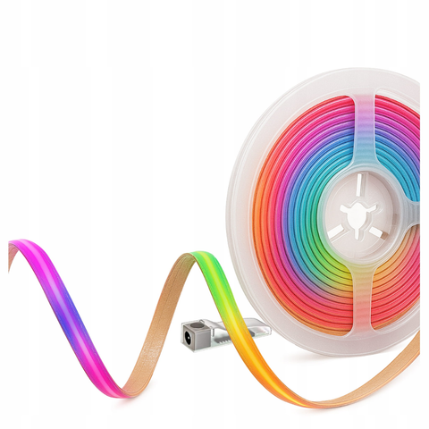 Bandă LED COB RGB+W 5m adresabilă cu telecomandă și sursă 24V