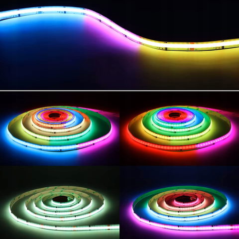 Bandă LED COB RGB+W cu efecte muzicale interactive