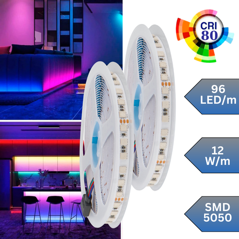 banda led flexibila RGB, banda LED 24V RGB, benzi LED RGB, banda LED exterior, banda LED multicolora, banda LED SMD5050, banda LED RGB IP65, led-box.ro