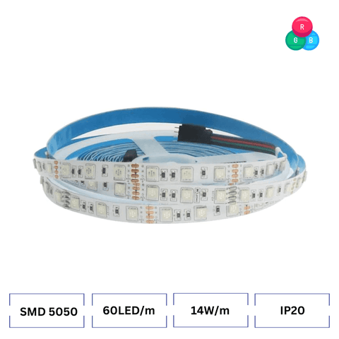 Banda LED RGB SMD5050 Videny, 60 LED/m 12V IP20, 5m - led-box.ro