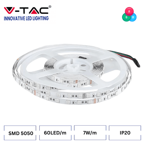 Banda LED SMD 5050 RGB, 60 LED/m, 24V IP20, rola 10 metri - led-box.ro