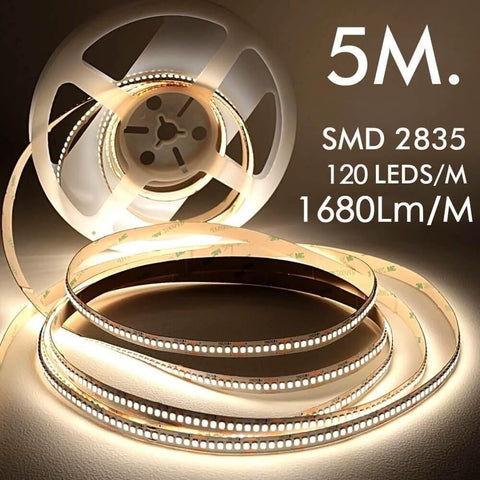 Banda LED SMD2835 24V, 12W/m 120 LED/m 8400lm IP20, 5m - led-box.ro