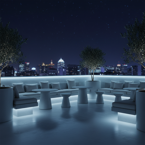 Bandă Neon FLEX 24V Albastru Deschis montaj interior