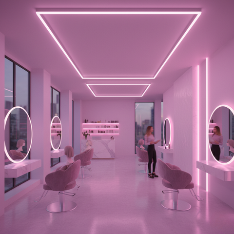 Neon Flex Roz Pudră 24V DC pentru mobilier