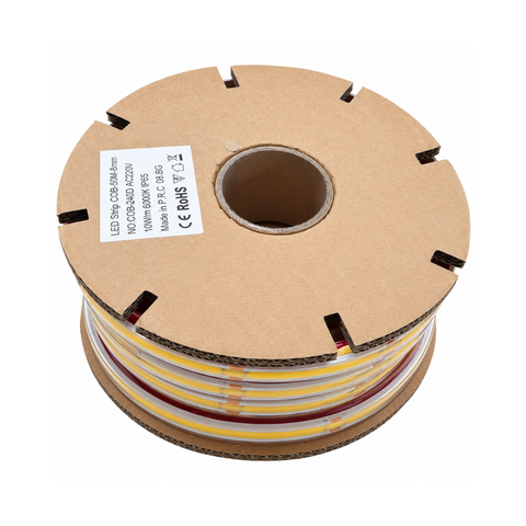 Bandă LED COB 230V | 240 LED/m | 50m | 1200lm/m | 10W/m | CRI90 | IP65 - COB DIRECT 220V