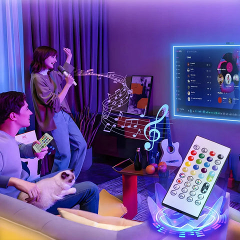 Set Profesional Bandă LED RGB+CCT 10M, 24V, cu Senzor Muzical și Telecomandă