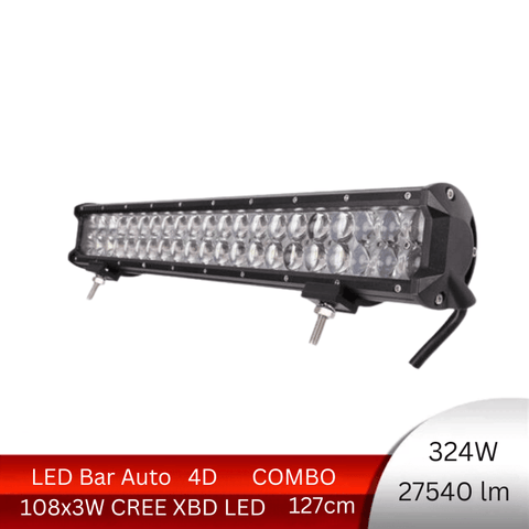 LED bar 324W, LED light bar, lumini LED bar, bare LED pentru mașini, bare luminoase LED, bara led cu doua faze, bara led 127cm, led-box.ro 
