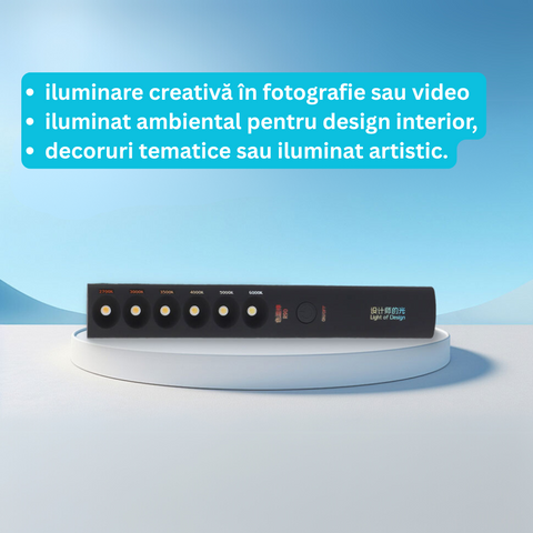 tester temperatură de culoar,  baston luminiscent portabil, lumină ajustabilă 2700K–6000K, lumină pentru fotografi, lumină pentru design interior, lampă LED portabilă, lumini ambientale pentru decor, unealtă pentru designeri de interior, tester lumină, led-box.ro