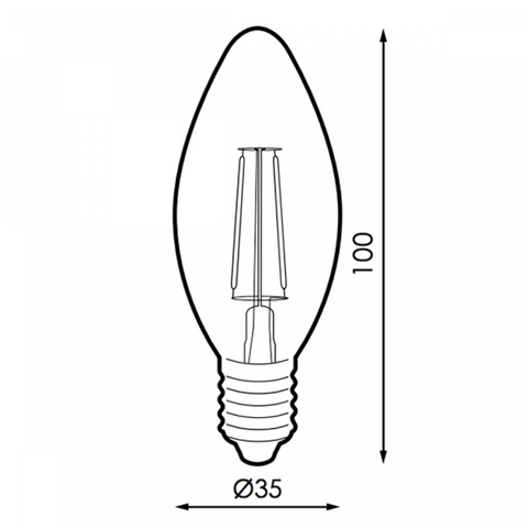 bec tip lumanare, bec E14 4W, becuri tip lumanare, bec LED amber, bec led veioza, bec led C35, becuri filament LED, led-box.ro