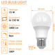 Bec LED E27 A60 15W lumina rece