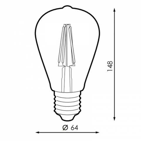 bec led E27 ST64, bec led vintage, bec led retro, bec LED E27 lumina calda, bec LED Amber, becuri sticla Amber ST64, becuri LED vintage, led-box.ro
