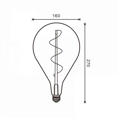 bec led E27 A160, bec led vintage 4W, bec led retro, bec LED E27 lumina calda, bec LED Amber A160, becuri sticla Amber, becuri LED vintage, becuri decorative, bec led filament spirala, led-box.ro
