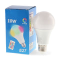 bec led rgbw, bec led cu telecomanda, bec E27 RGBW cu telecomanda, Becuri led cu telecomanda, becuri multicolore 10w, led-box.ro