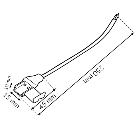 cablu alimentare 250mm pentru banda led cob point