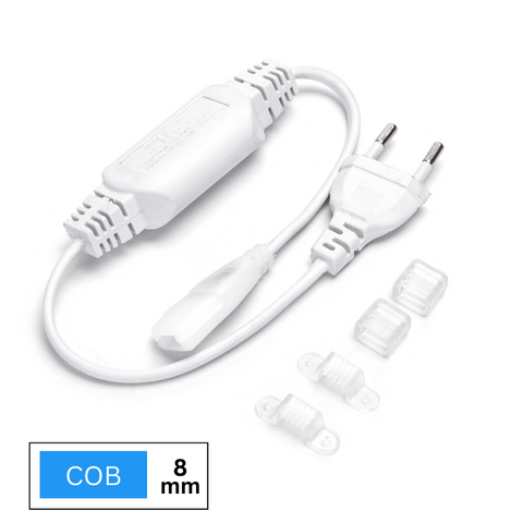 alimentare banda led, cablu alimentare led, alimentare banda COB, accesorii banda led cob, capac de capat banda cob, cablu banda cob, cleme banda led, led-box.ro