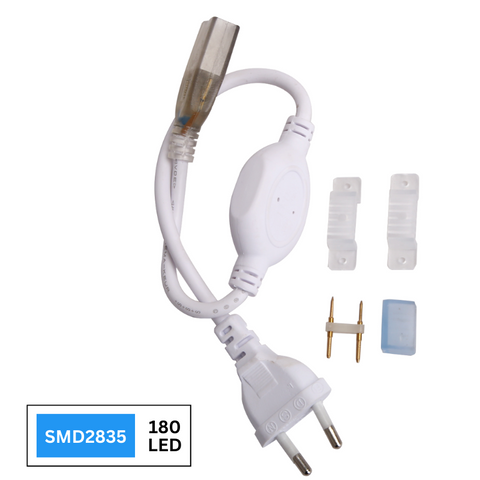 cablu alimentare banda led, alimentare banda led 220v, cablu banda 2835, banda cu leduri 2835, led-box.ro