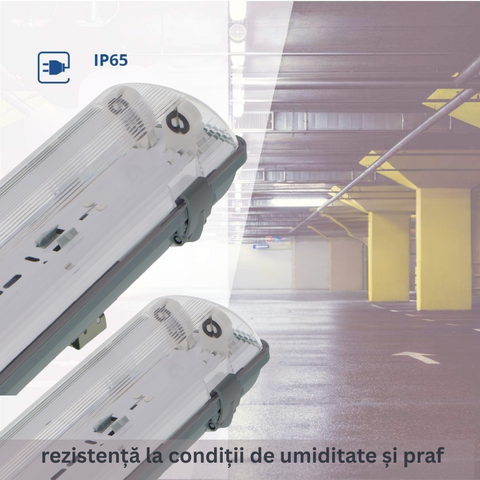 Corp de iluminat etanș pentru 2 tuburi LED 60 cm model Lage led-box.ro
