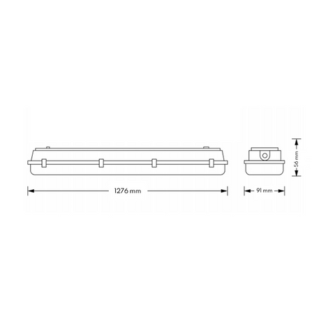Corp de iluminat etanș pentru 2 tuburi LED 120 cm model Lage led-box.ro
