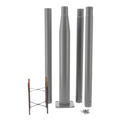 Coloană metalică demontabilă gri 3,7 m pentru lămpi stradale
