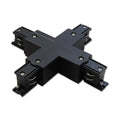 conector in cruce, conector trifazic, conector sina trifazata, accesorii sina trifazata, conector negru sina trifazica, conector pentru sina trifazata, conector X sina trifazata, led-box.ro