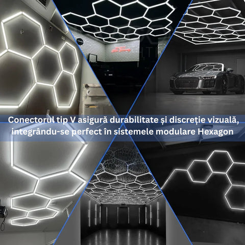 conector sistem iluminat honeycomb