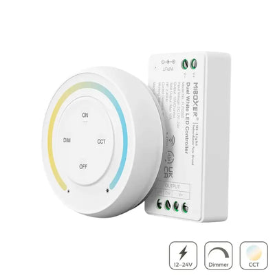 controler cu telecomanda, controler si telecomanda, controler banda led, telecomanda led, controller cct, controler mono, telecomanda banda led dual white, telecomanda cct, telecomanda banda led, miboxer, fut035sa+,  dimmer, led-box.ro.