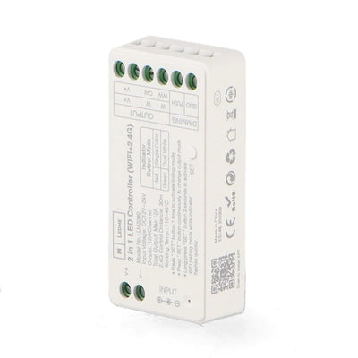 Controler LED Monocolor si CCT pentru controlul benzii LED alimentate la 12–24V