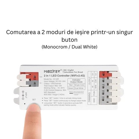 E2-WR, Miboxer, controler led, controller monocrom, controller CCT, controller  banda LED, controller wifi,  led-box.ro