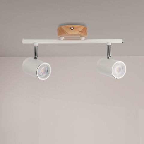 Lustră tavan modernă din lemn și metal